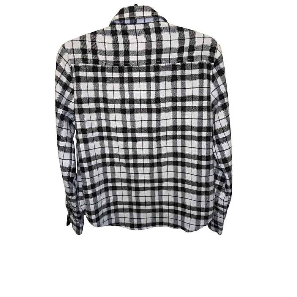 Juniors' Long Sleeve Ruffled Woven Shirt Size Medium